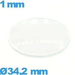 Verre 34,2 mm bombé circulaire montre en verre minéral