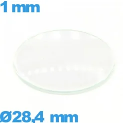 Verre 28,4 mm bombé circulaire de montre en verre minéral