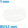 Verre 21,3 mm bombé circulaire montre verre minéral