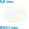 Verre 24,1 mm bombé circulaire montre verre minéral