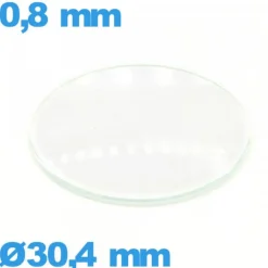 Verre 30,4 mm bombé de montre en verre minéral circulaire