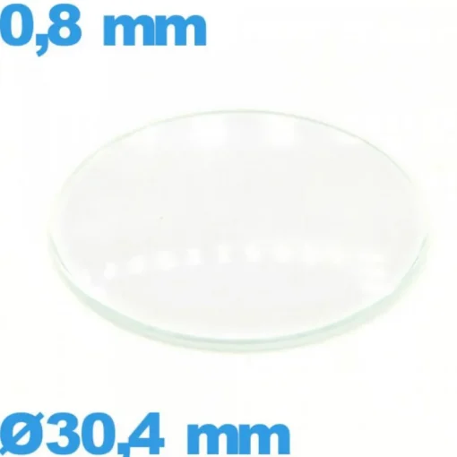 Verre 30,4 mm bombé de montre en verre minéral circulaire