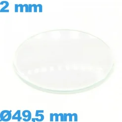 Verre 49,5 mm bombé pour montre en verre minéral circulaire