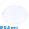 Verre 13,6 mm cambrure prononcée Circulaire montre plexiglas