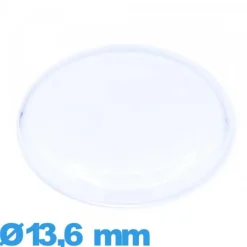 Verre 13,6 mm cambrure prononcée Circulaire montre plexiglas