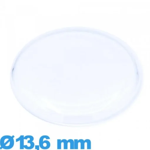 Verre 13,6 mm cambrure prononcée Circulaire montre plexiglas
