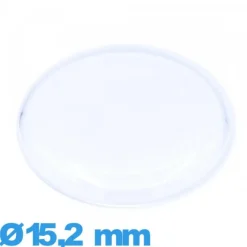 Verre 15,2 mm cambrure prononcée de montre plexiglas Circulaire