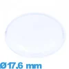 Verre 17,6 mm cambrure prononcée Circulaire montre plexiglas