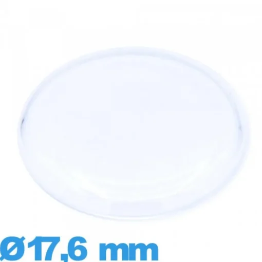 Verre 17,6 mm cambrure prononcée Circulaire montre plexiglas