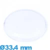 Verre 33,4 mm cambrure prononcée pour montre acrylique Circulaire