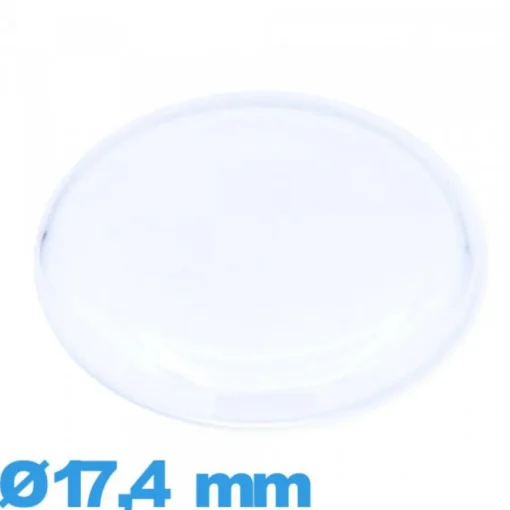 Verre 17,4 mm cambrure prononcée montre en acrylique Circulaire
