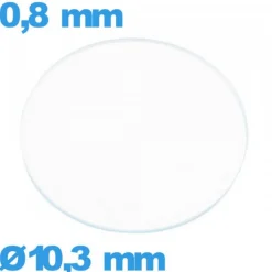 Verre 10,3 mm circulaire de montre en verre minéral