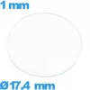 Verre 17,4 mm circulaire montre verre minéral