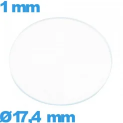 Verre 17,4 mm circulaire montre verre minéral