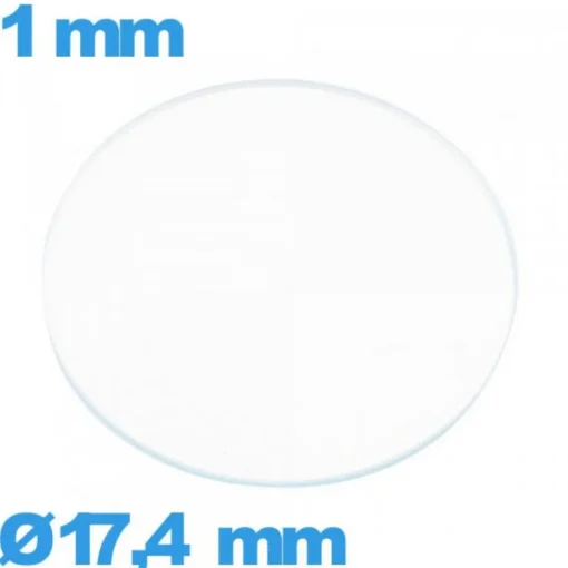 Verre 17,4 mm circulaire montre verre minéral