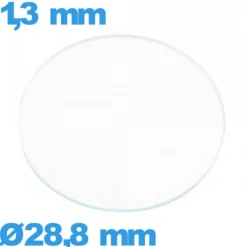 Verre 28,8 mm circulaire plat pour montre en verre minéral