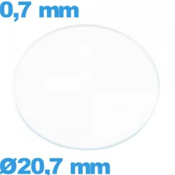 Verre 20,7 mm circulaire plat pour montre verre minéral