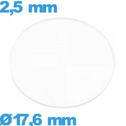 Verre 17,6 mm circulaire plat pour montre verre minéral