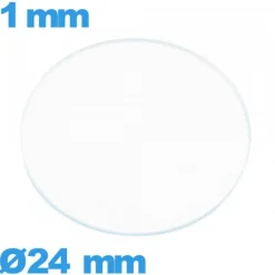 Verre 24 mm circulaire plat de montre verre minéral