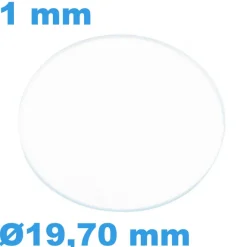 Verre 19,7 mm Circulaire Plat Saphir de montre épaisseur 1 mm inrayable