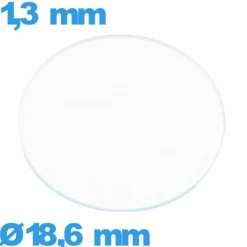 Verre 18,6 mm circulaire plat pour montre en verre minéral