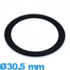 Verre 30,5 mm circulaire plat bordure noire montre verre minéral
