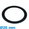 Verre 26 mm circulaire plat avec bordure noire pour montre verre minéral