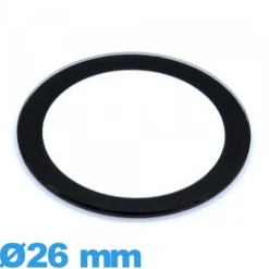 Verre 26 mm circulaire plat avec bordure noire pour montre verre minéral