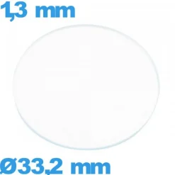 Verre 33,2 mm circulaire pour montre en verre minéral