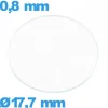 Verre 17,7 mm de montre circulaire verre minéral