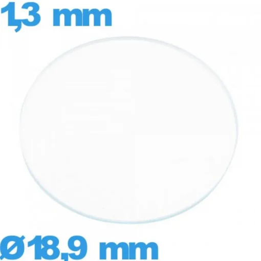 Verre 18,9 mm de montre plat circulaire verre minéral