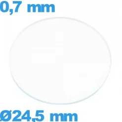 Verre 24,5 mm de montre plat circulaire verre minéral