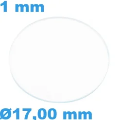 Verre 17,00 mm de montre Saphir Plat Circulaire épaisseur 1 mm résistant aux rayures
