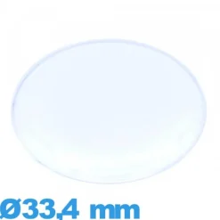 Verre 33,4 mm forme de punaise Circulaire montre Plastique