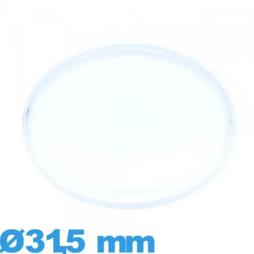 Verre 31,5 mm grand dôme pour montre Plastique Circulaire
