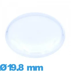 Verre 19,8 mm haut bombé avec pas de montre en Plastique Circulaire