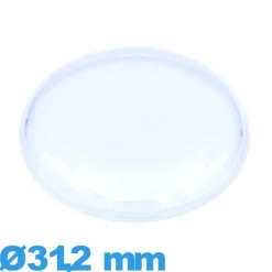 Verre 31,2 mm haut bombé avec pas Circulaire de montre acrylique