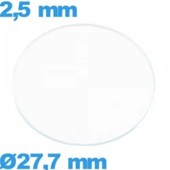 Verre 27,7 mm montre en verre minéral circulaire
