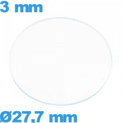 Verre 27,7 mm montre plat circulaire en verre minéral