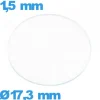 Verre 17,3 mm montre verre minéral circulaire