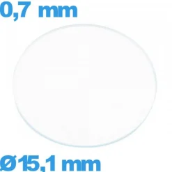 Verre 15,1 mm montre verre minéral circulaire