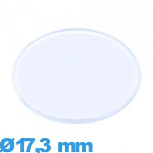 Verre 17,3 mm plat et fin de montre Plastique Circulaire