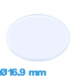 Verre 16,9 mm plat et fin montre Plastique Circulaire