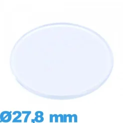 Verre 27,8 mm plat et fin pour montre en Plastique Circulaire