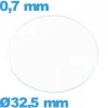 Verre 32,5 mm pour montre circulaire en verre minéral