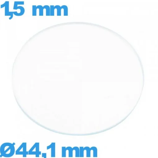 Verre 44,1 mm pour montre plat circulaire en verre minéral
