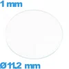 Verre 11,2 mm pour montre plat circulaire en verre minéral