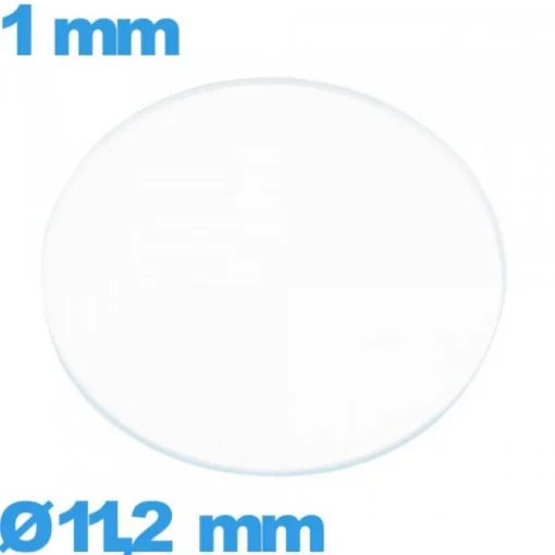 Verre 11,2 mm pour montre plat circulaire en verre minéral