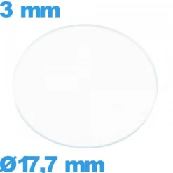 Verre 17,7 mm pour montre plat circulaire en verre minéral