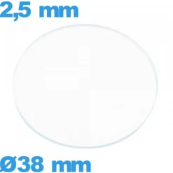 Verre 38 mm pour montre plat circulaire verre minéral